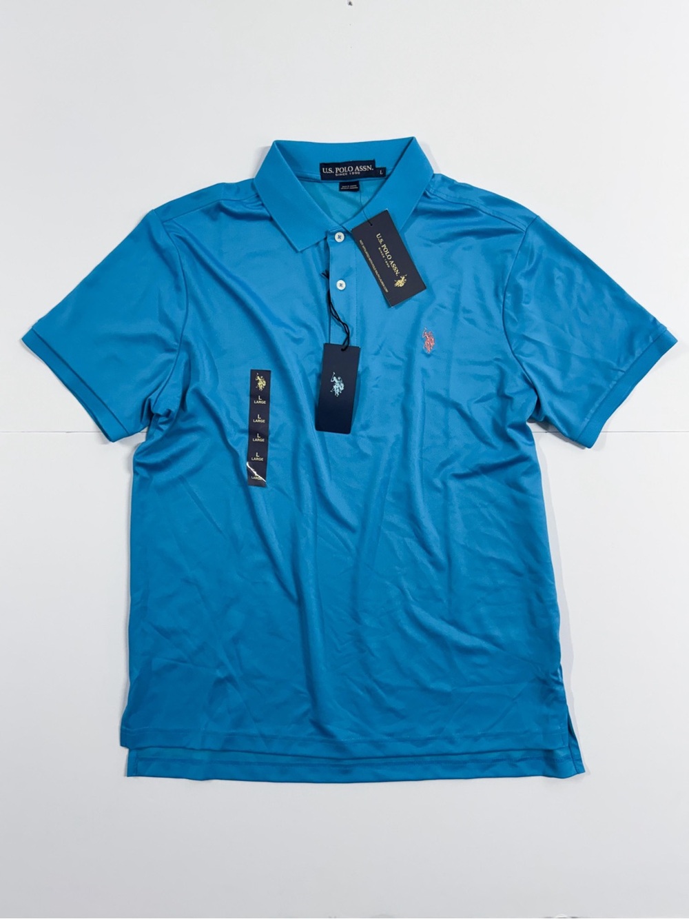U.S. Polo Assn. Teal Blue Short-Sleeve Polo with Embroidered Logo